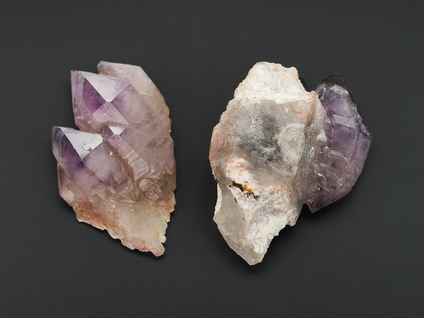 Elestial Amethyst × Smoky quartz 2pcs set /エレスチャルアメシスト、スモーキークォーツ |  Hariqua-パワーストーンジュエリー-