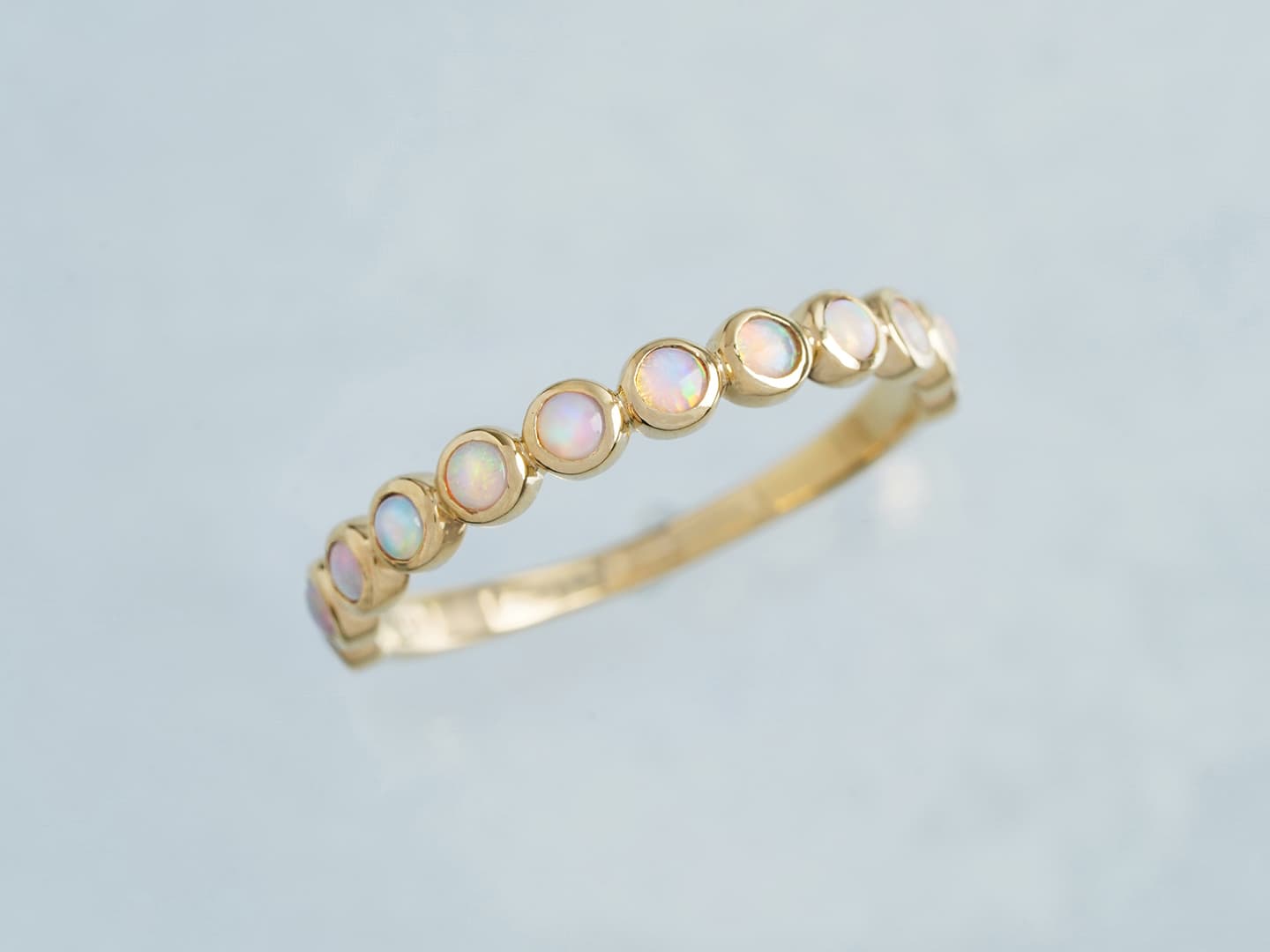 Crystal opal half eternity ring /クリスタルオパール[受注生産 