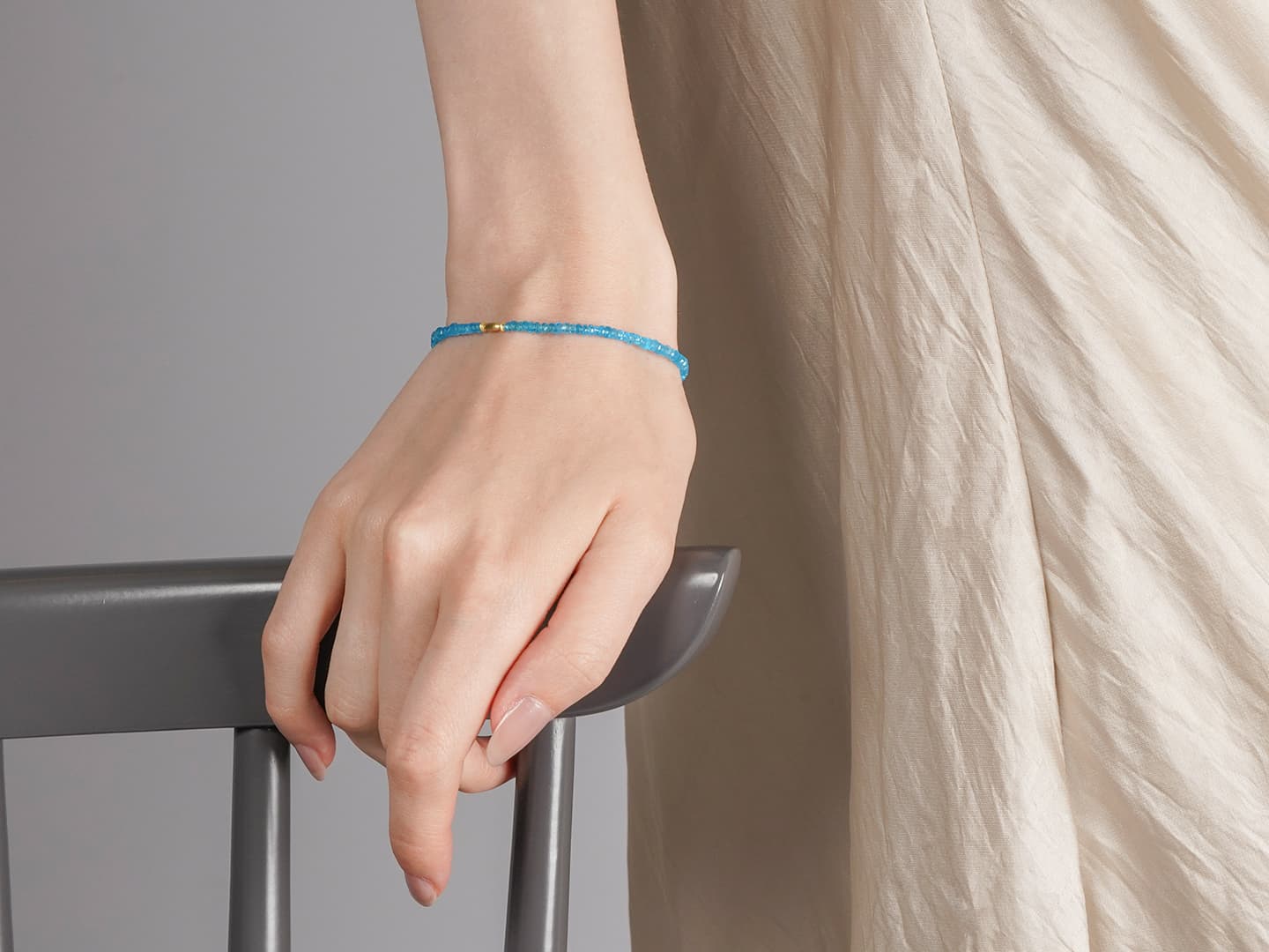 Blue apatite grainy bracelet /ブルーアパタイト | Hariqua 