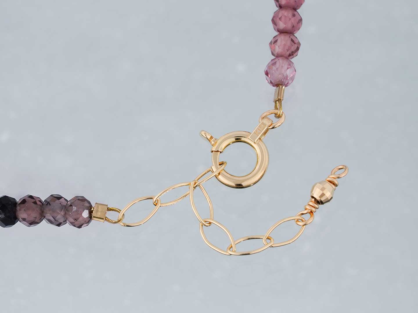Multi color garnet string bracelet /マルチカラーガーネット