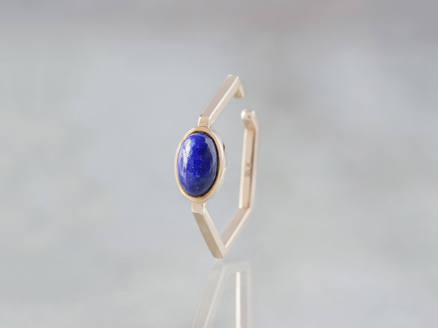 Lapis lazuli oval ear cuff ring /ラピスラズリ | Hariqua-パワーストーンジュエリー-