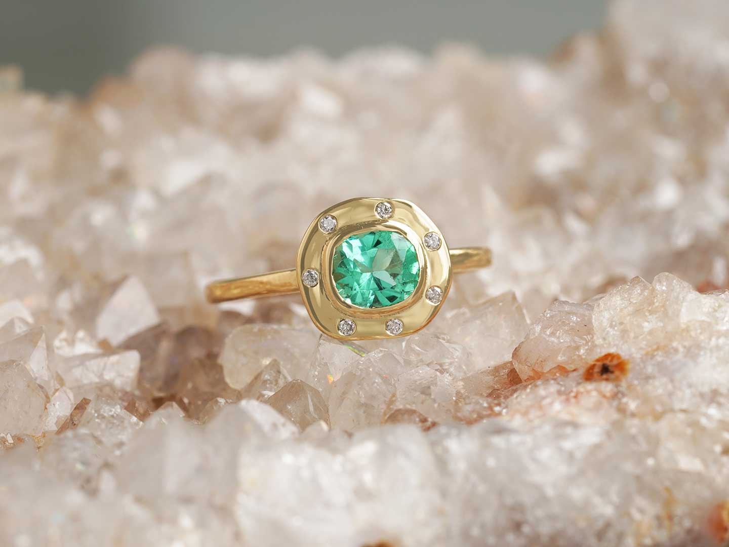 Emerald × Diamond ring 0.74 /エメラルド、ダイヤモンド（クリア ...
