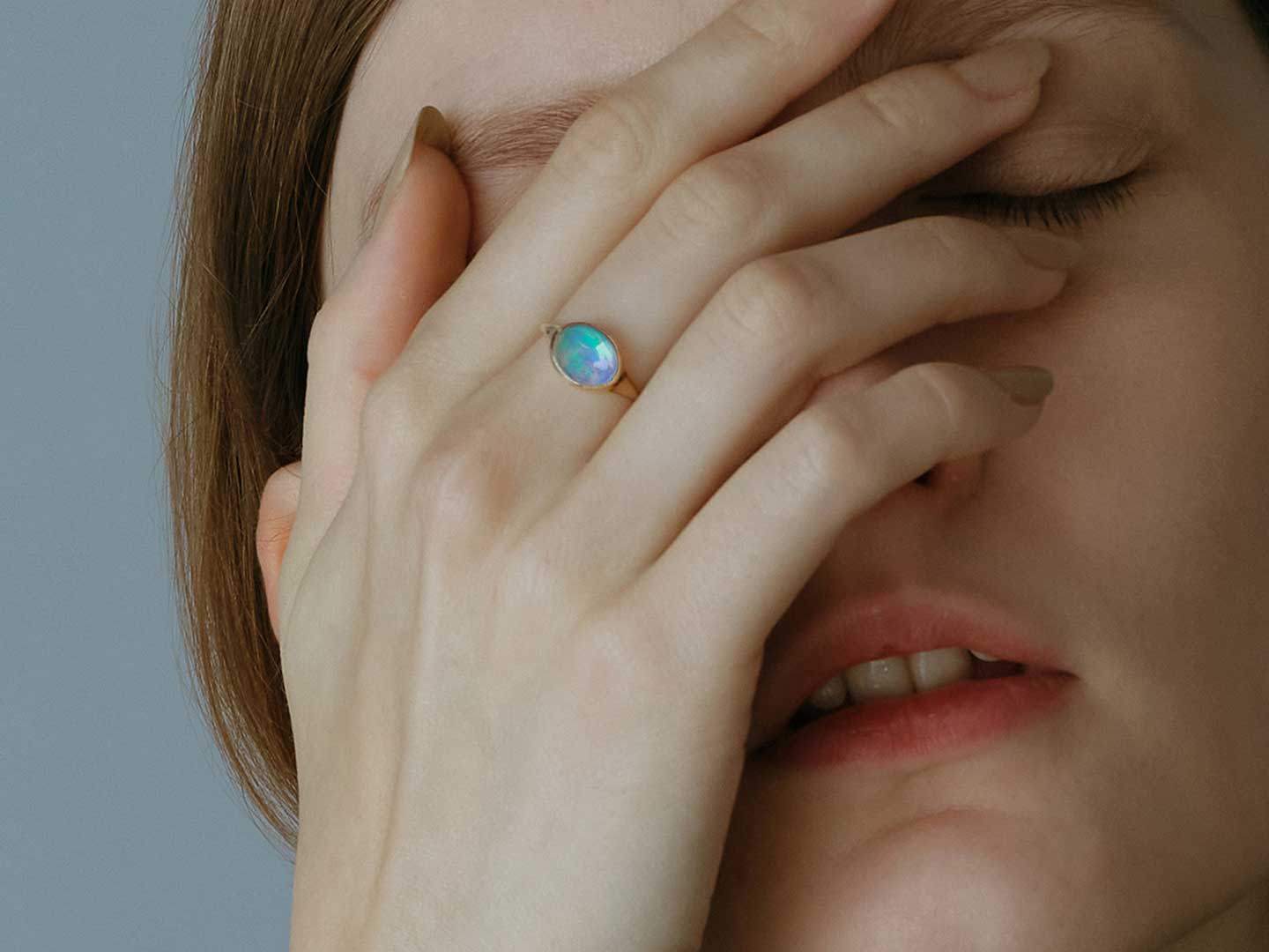Water opal oval ring /ウォーターオパール | Hariqua-パワーストーン