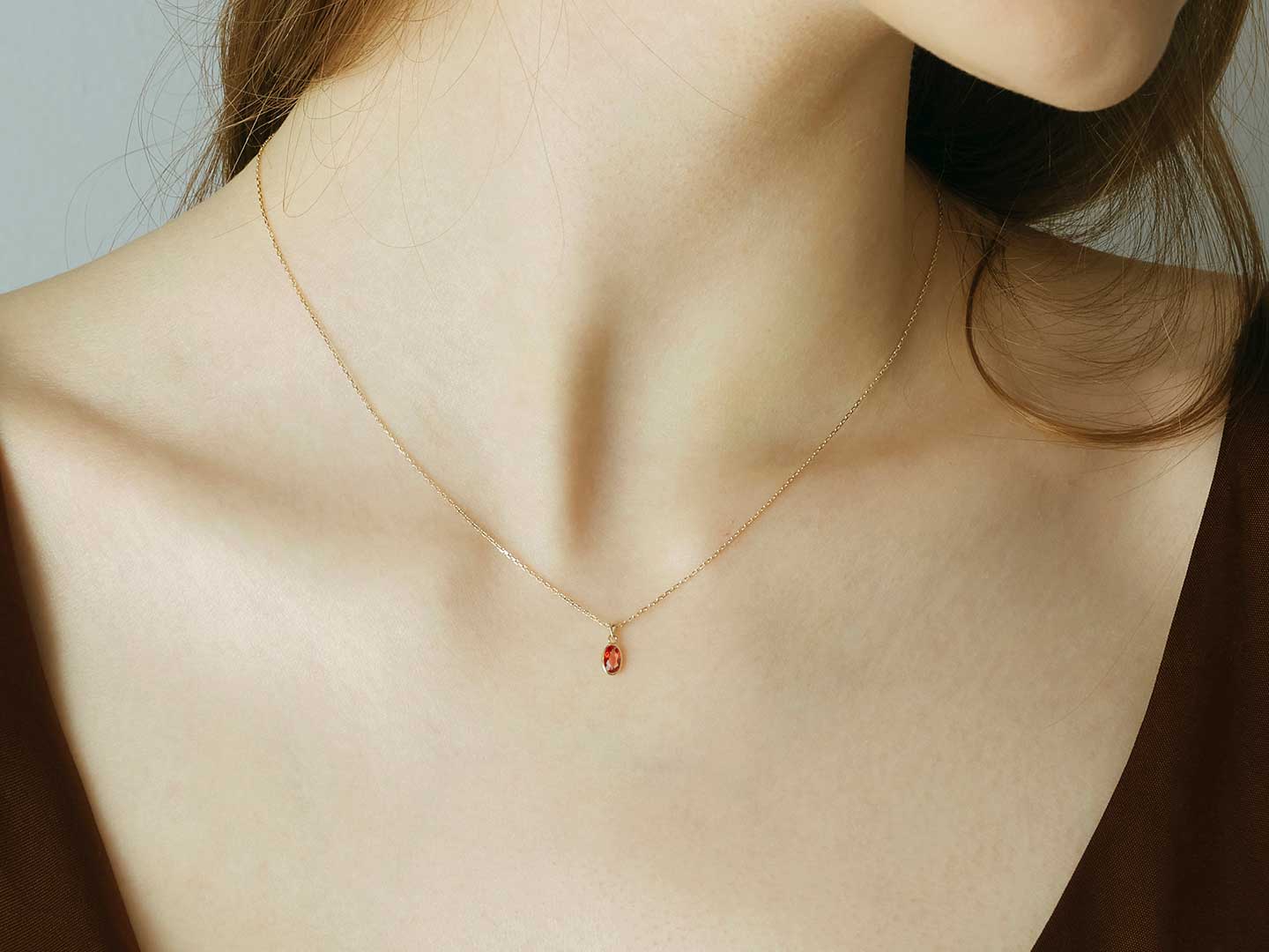 Andesine oval necklace /アンデシン | Hariqua-パワーストーンジュエリー-