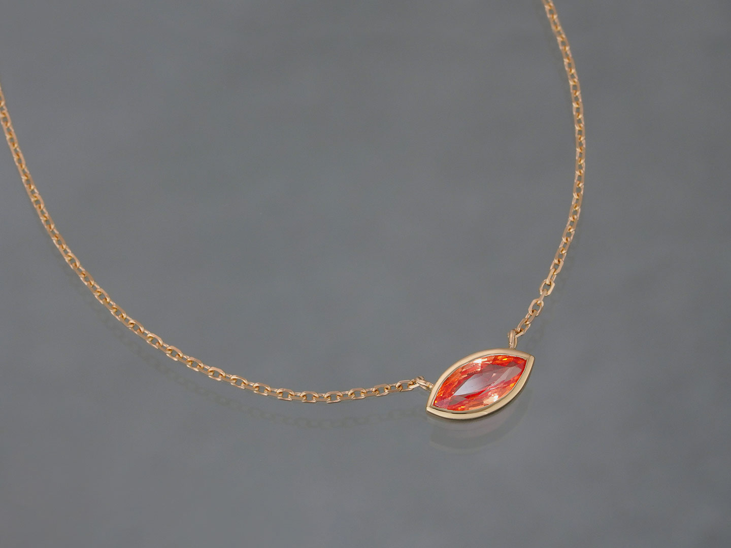 Padparadscha sapphire necklace 0.36 /パパラチアサファイア