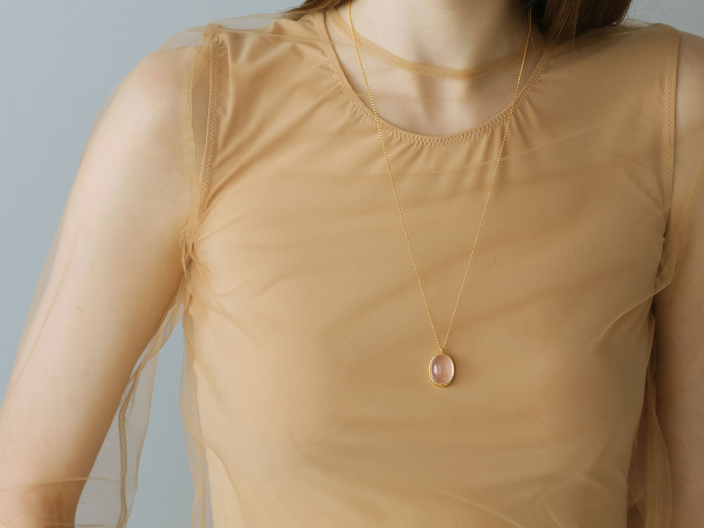 Star rose quartz long necklace /スターローズクォーツ. | Hariqua ...