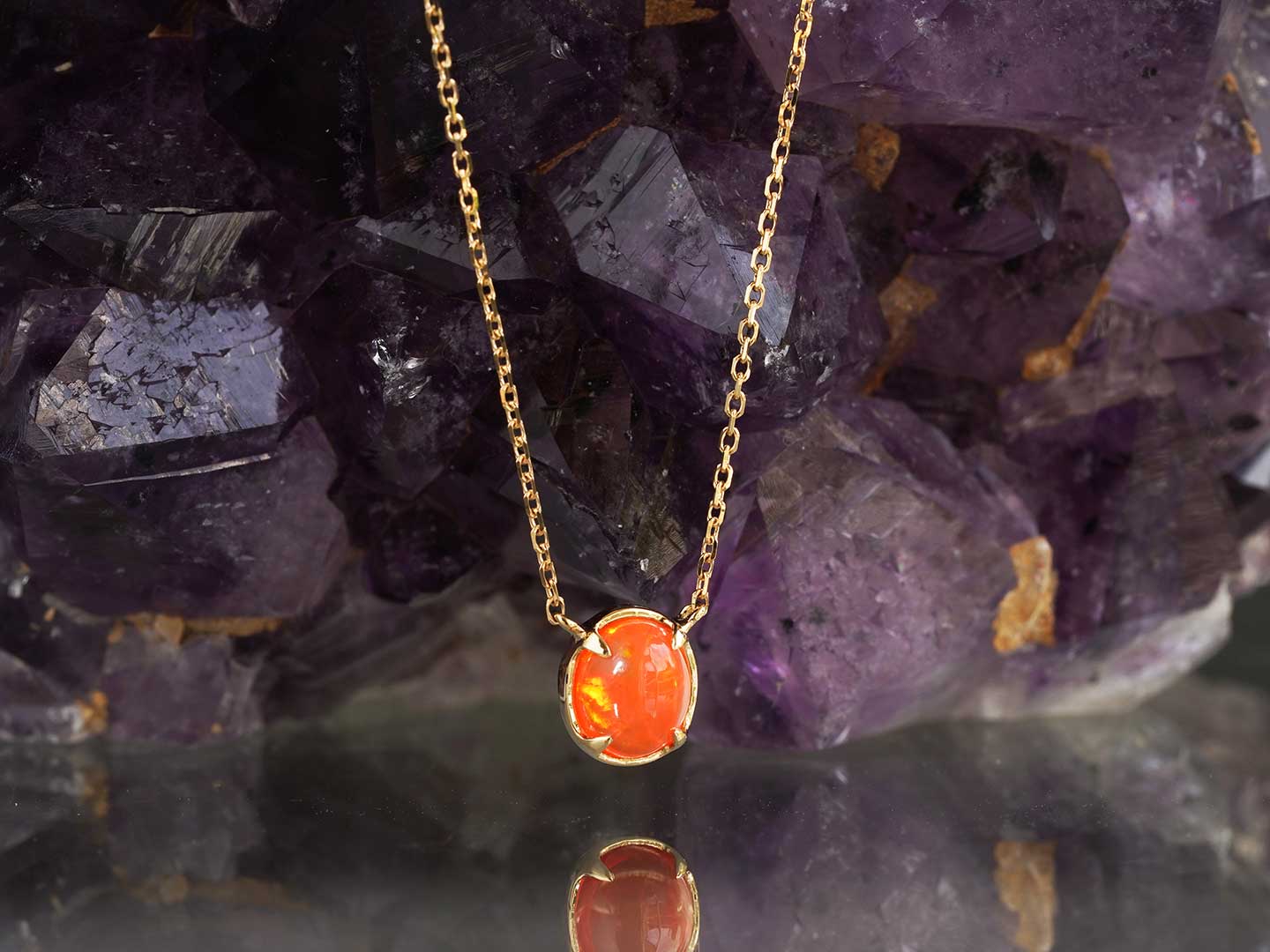 Fire opal necklace 0.55 /ファイアオパール | Hariqua-パワーストーン
