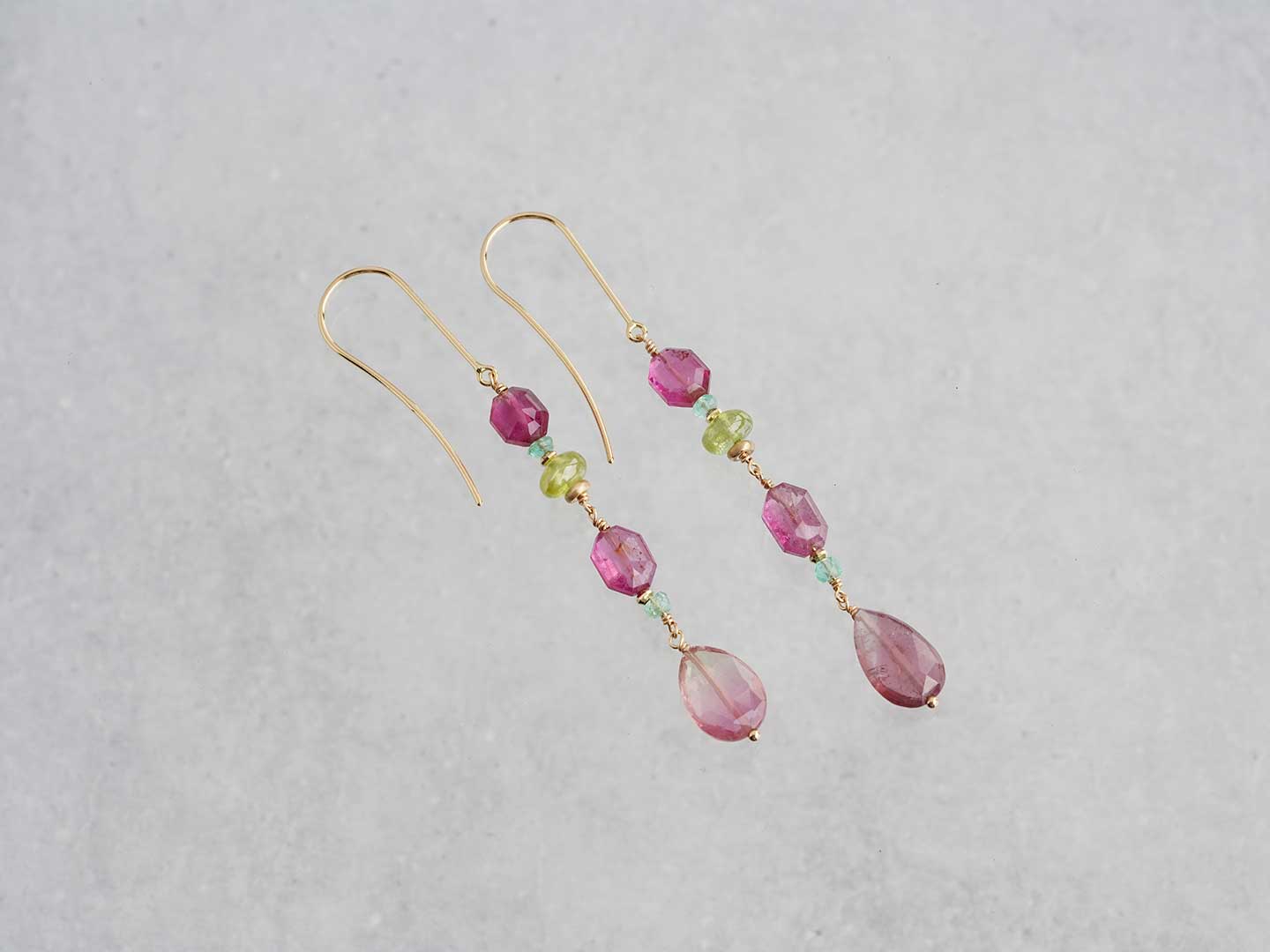 Pink tourmaline × Sphene pierce /ピンクトルマリン、スフェーン