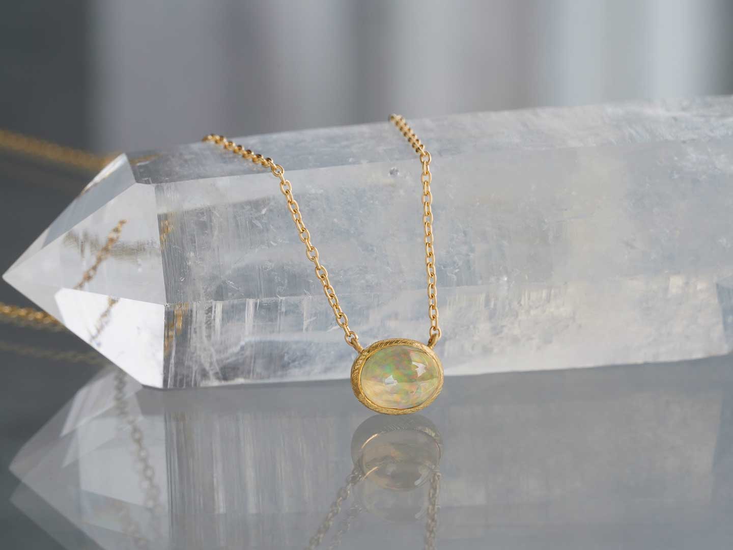 Fire opal necklace 1.13 /ファイアオパール
