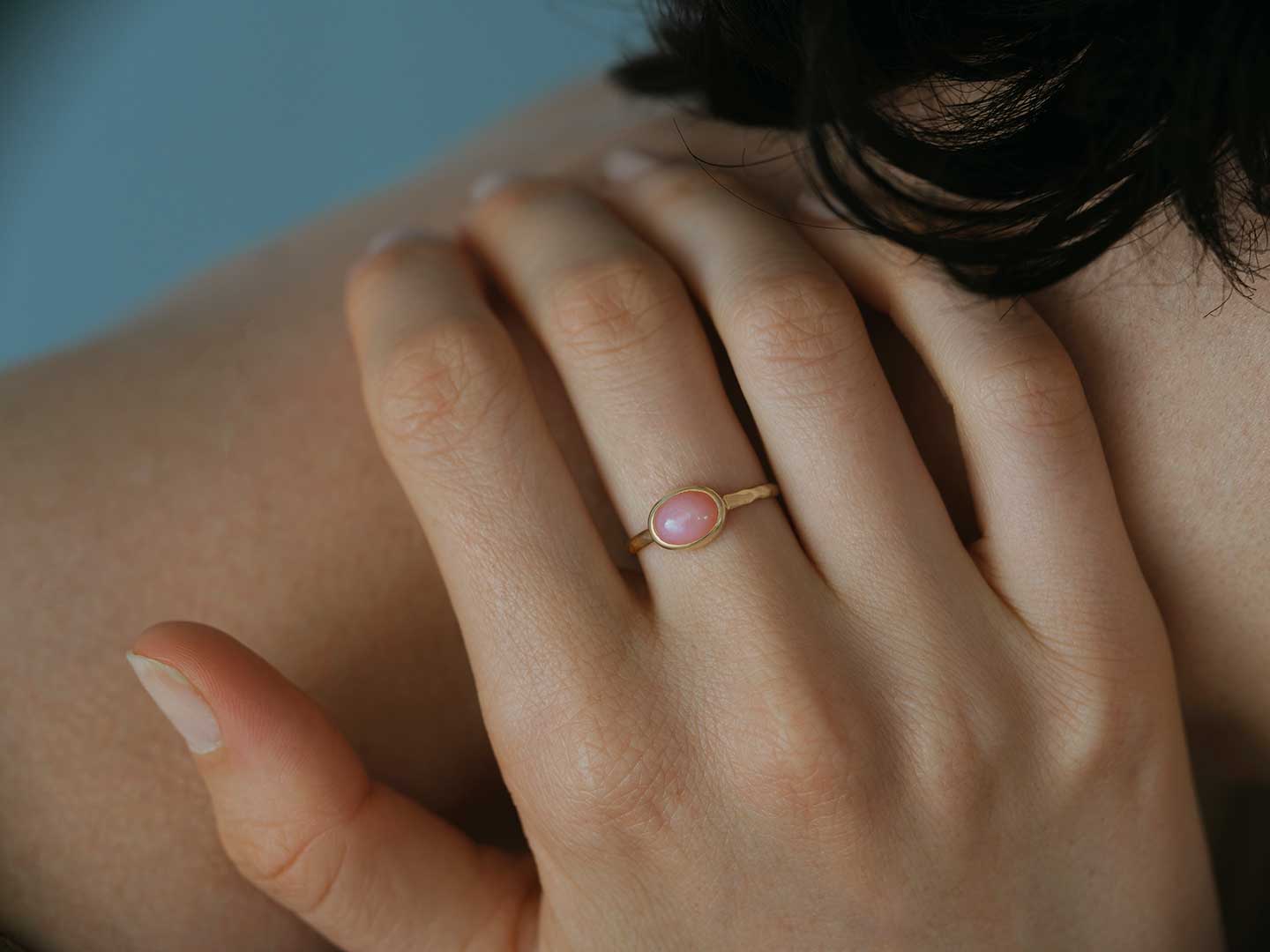 Pink opal oval ring /ピンクオパール.